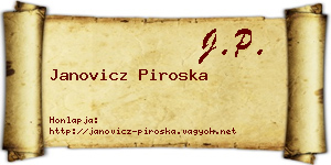 Janovicz Piroska névjegykártya